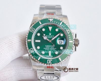 High Replica Rolex Submariner Watch Green Face Stainless Steel strap Green Ceramic Bezel 40mm